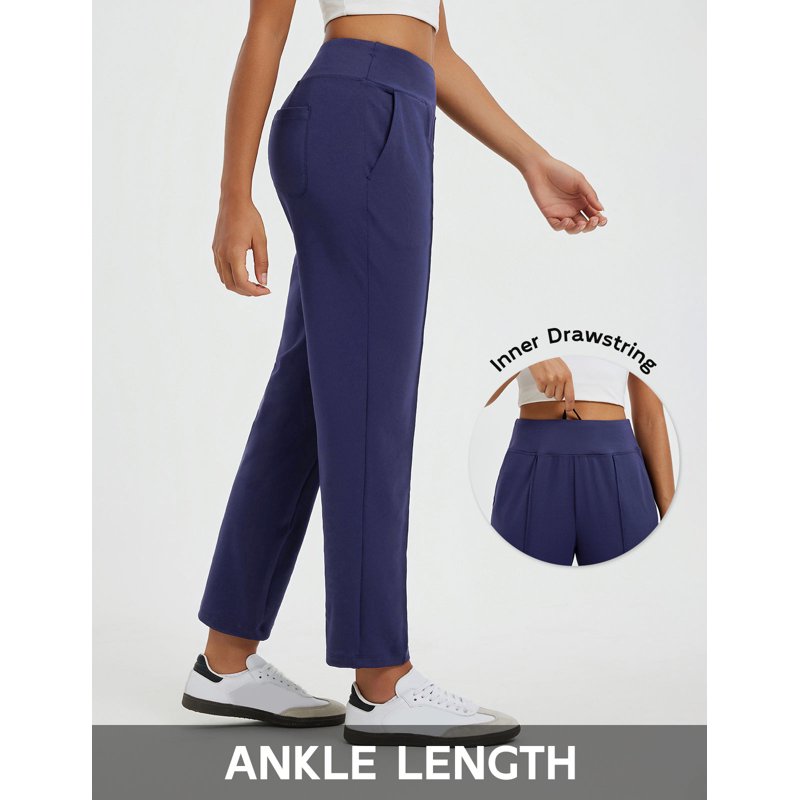 Baleaf Women’s Travel Pants Stretch Ankle Golf Pants with Pockets Navy Blue XS