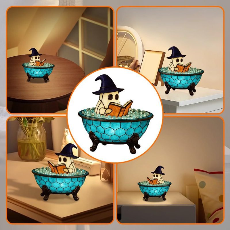 Halloween Ghost Bubble Bath Lamp with Color-Changing LED Night Light