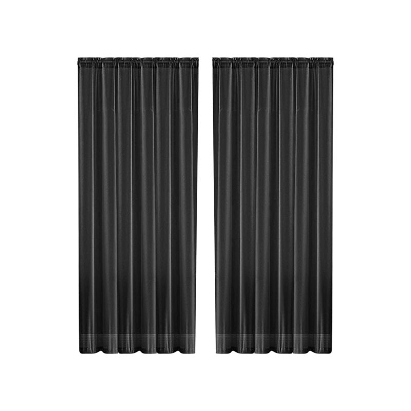 Light Filtering Polyester Window Curtain with Rod Pocket - Semi-Sheer Panel for Living Room and Bedroom