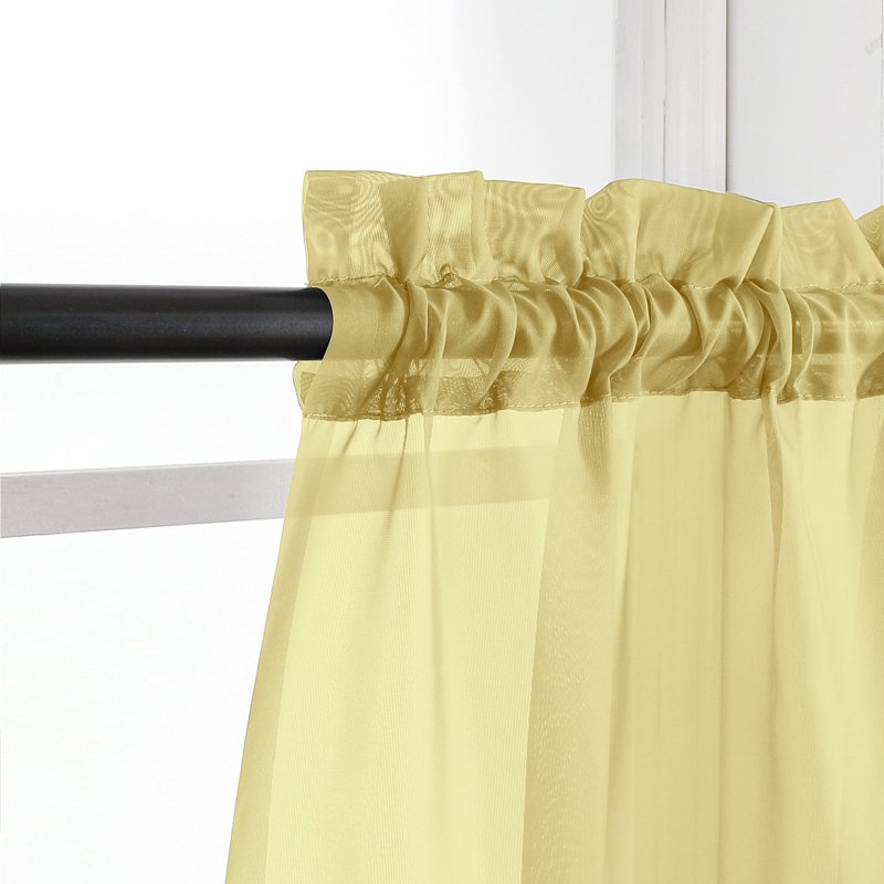 Lightweight Sheer Curtain Pair - 42x54 Inch Voile Window Drapes for Living Room & Kitchen