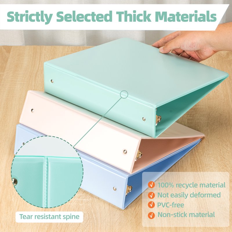 3-Ring View Binders 2 Inch Pack of 6 - Office, School & Home Organization