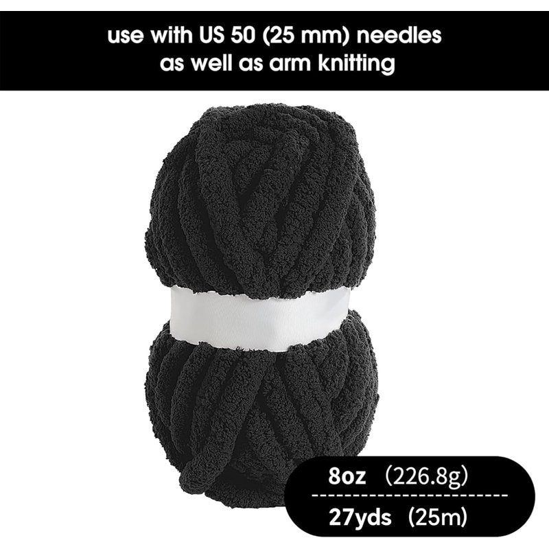 Super Bulky Chenille Yarn for Knitting & Crocheting - 8 Jumbo Packs