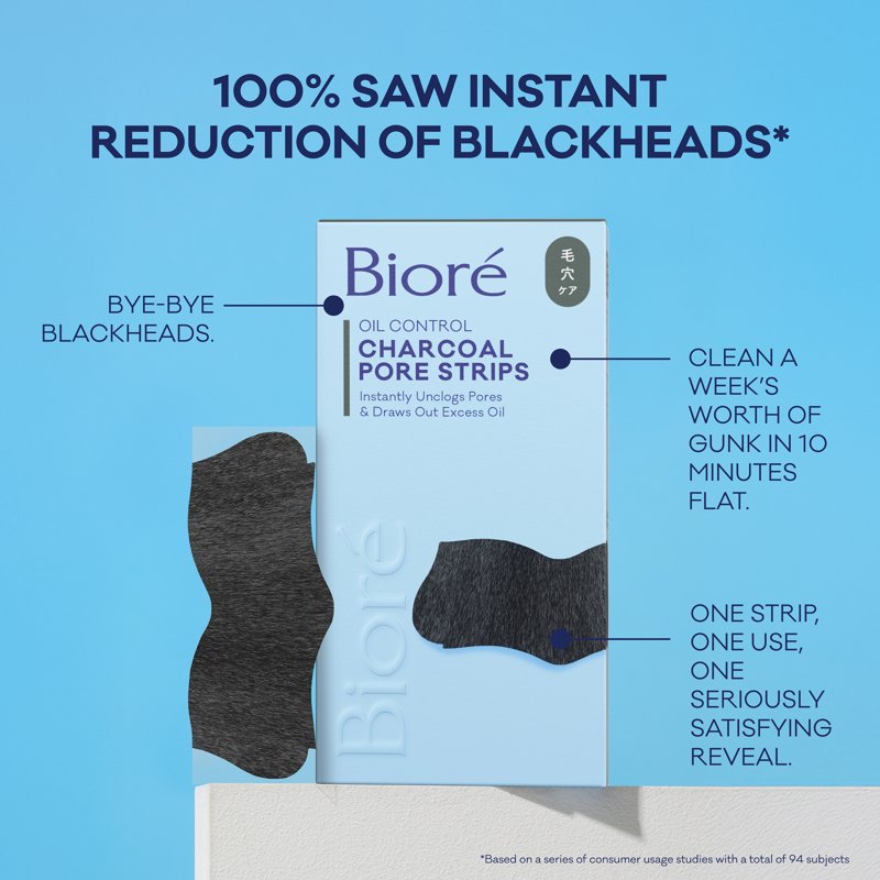 Men's Charcoal Blackhead & Pore Nose Strips - Full Coverage Deep Cleansing