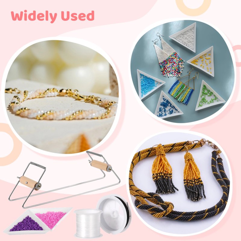 DIY Jewelry Bead Loom Kit with 46000 Glass Seed Beads and Accessories