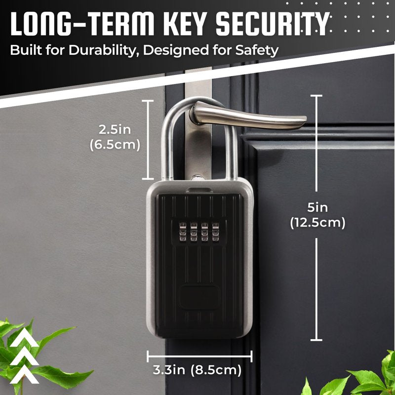 Portable 4-Digit Key Lock Box - Weather-Resistant Outdoor Security Safe