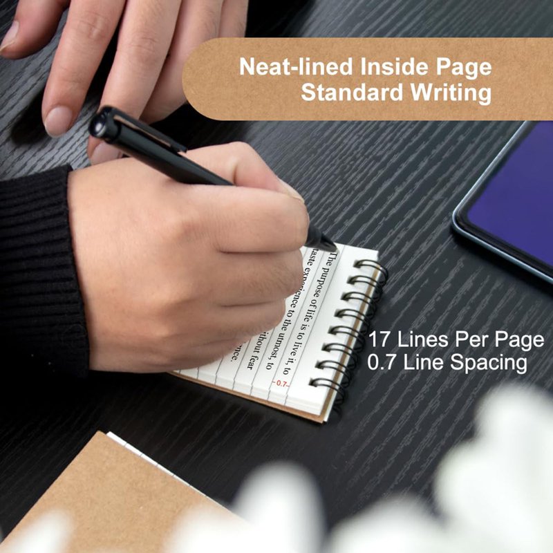 Mini Pocket Spiral Notebooks 3x5 Inches - 6 Pack Small Memo Pads for Office & Travel