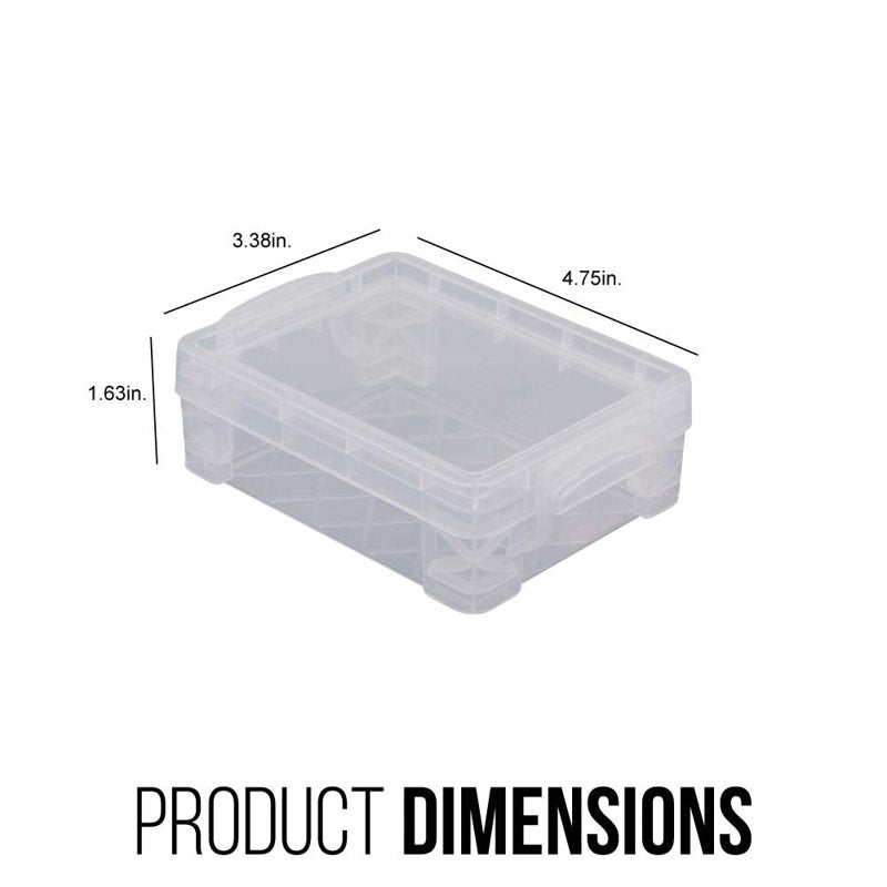 Stackable Crayon Box with Secure Lid - Clear Plastic Storage Organizer