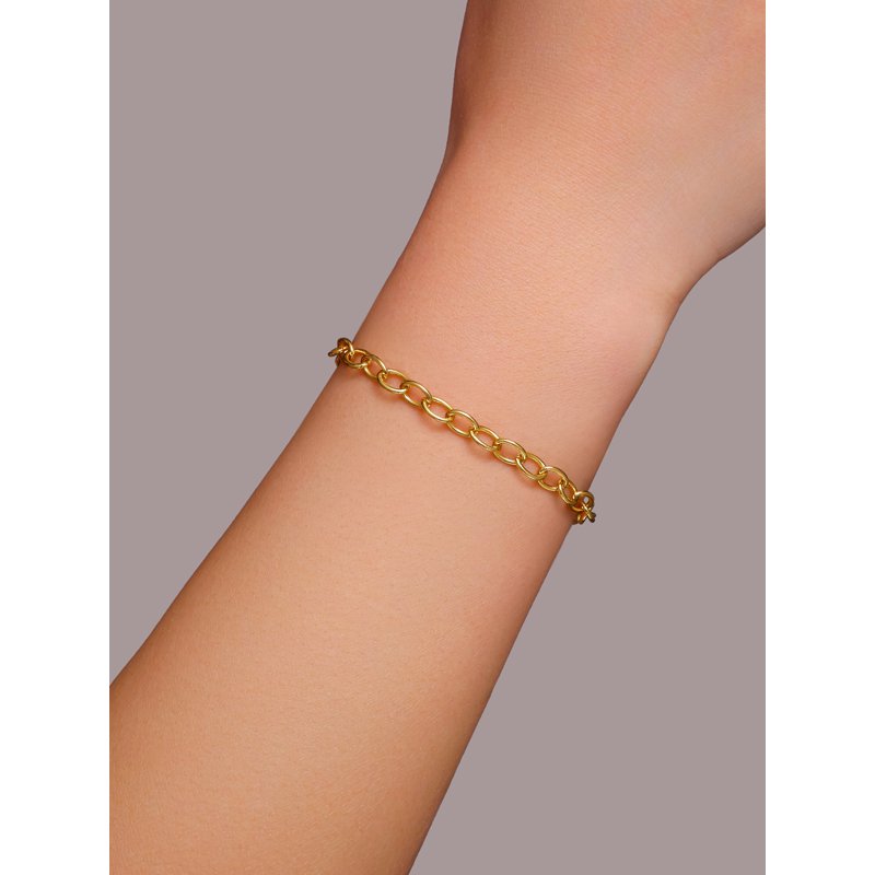 Cable Bracelet for Charms - 14KT Gold Plated Sterling Silver Jewelry