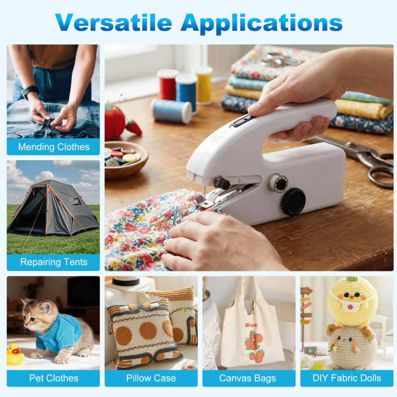 Portable Handheld Sewing Machine - Mini Cordless Hemming & Repair Tool