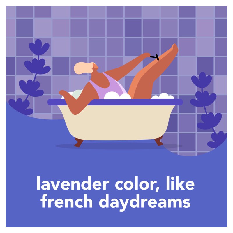 Lavender Razor for Women Shaving Kit with Handle & 3 Blade Refills, Shower Holder