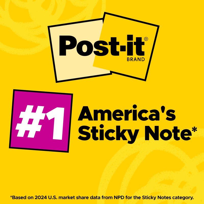 Post-it Super Sticky Notes 3x3 Inches - Energy Boost Collection, 24 Pads