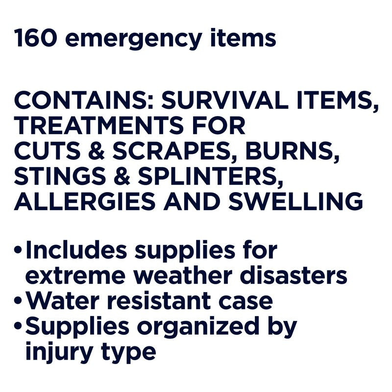 Emergency First Aid Kit with 160 Pieces - Compact Survival and Safety Supplies