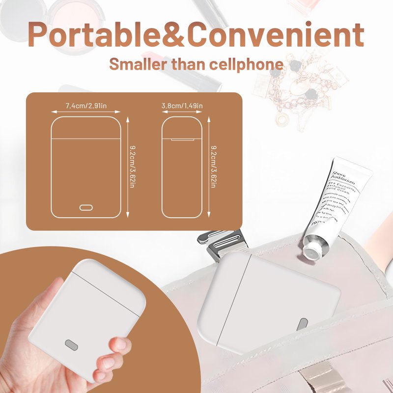 Portable Bluetooth Label Maker with Tape - Wireless Handheld Printer for Home Office & School