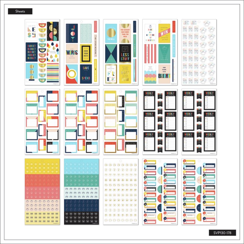 Sticker Book for Planning and Organization - 1151 Colorful Stickers, Budget & Habit Trackers