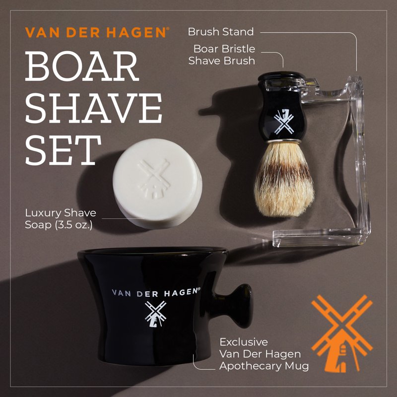 Men's Boar Bristle Shave Set with Soap Mug & Brush - 1 oz Size