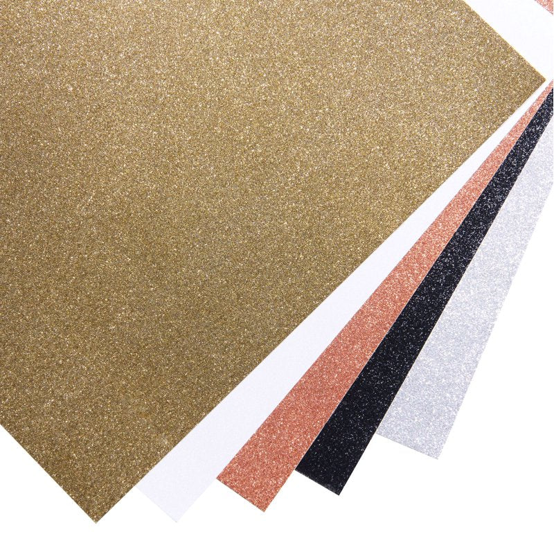 Multicolor Glitter Cardstock Sheets - 12x12 Inch Scrapbook Paper, 10 Pack