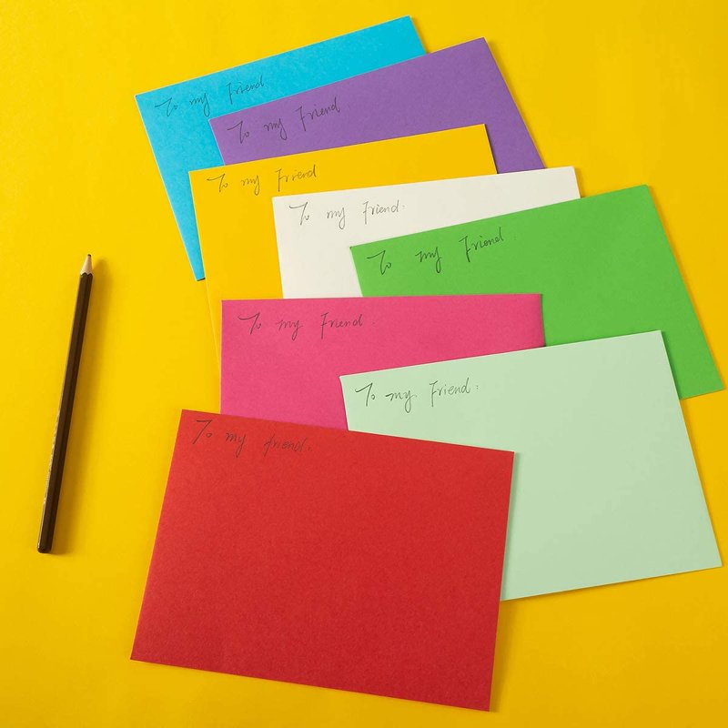100Pcs A7 Colorful Envelope Set for Invitations & Cards - 5x7in Multi-Color
