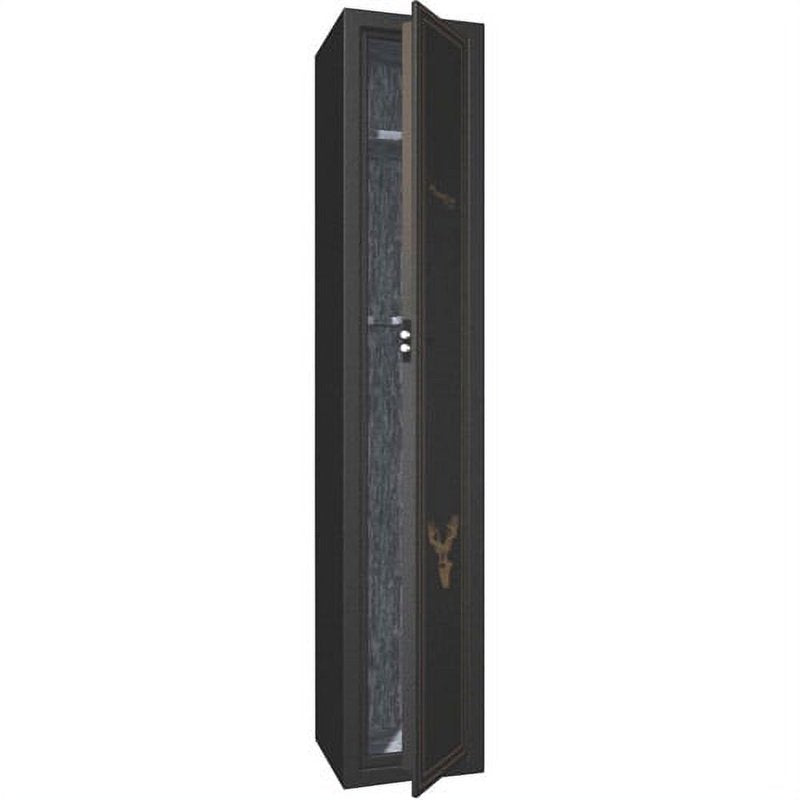 Gun Safe 5-Gun Locking Cabinet with Mounting Holes - Black Metal Security Safe
