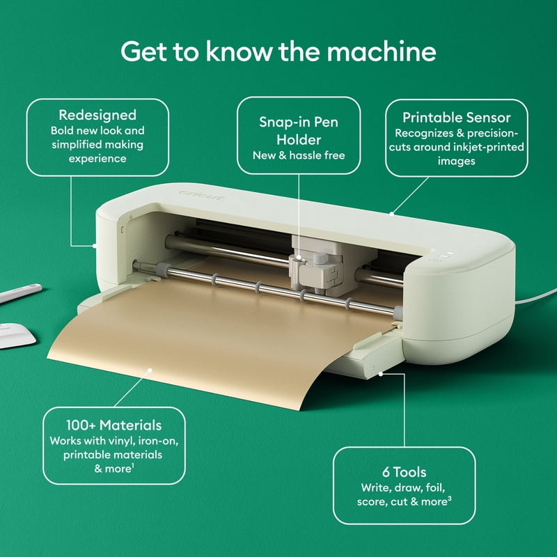 Cricut Explore 5 Cutting Machine Bundle with Vinyl and Heat Transfer Sheets