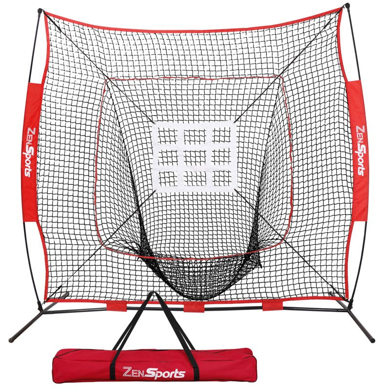 Portable Baseball Softball Practice Net with Strike Zone Target 7x7FT