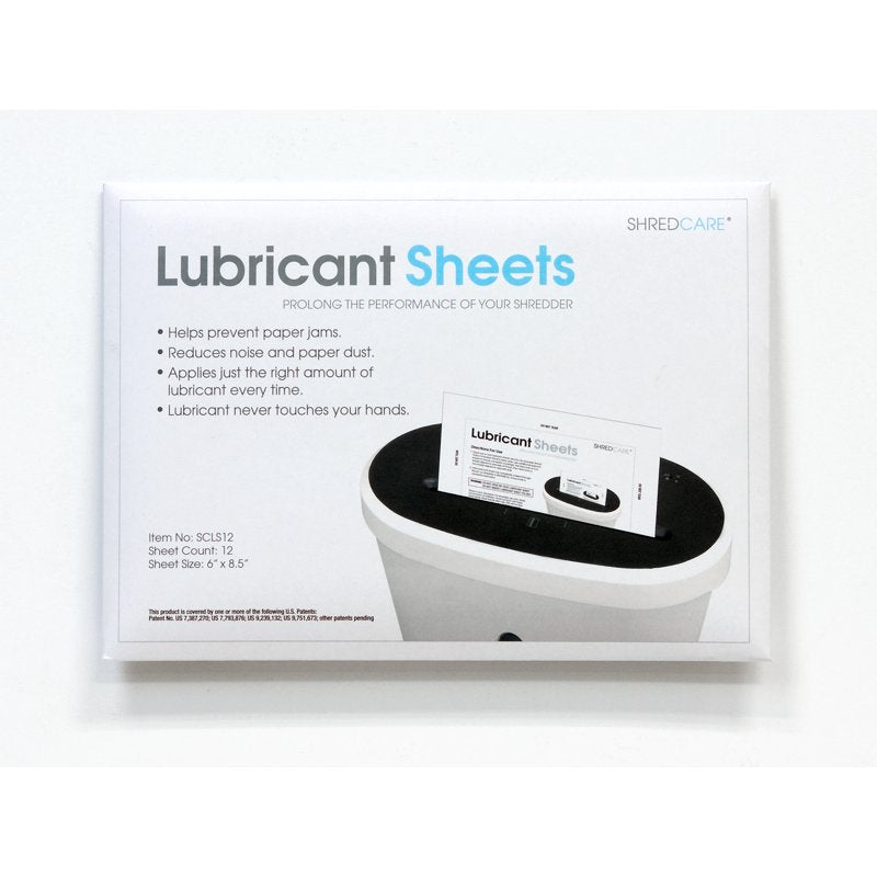 Lubricant Sheets for Paper Shredders - Pack of 12 | Prevent Jams & Noise