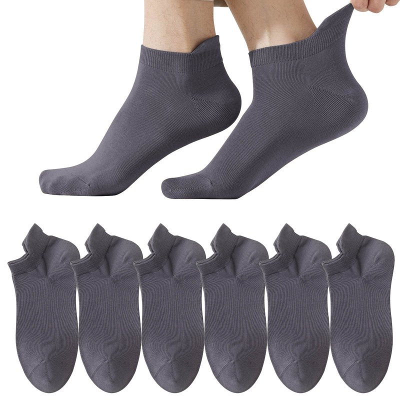 Mens Socks 6 Pairs Mesh Non Slip Footies - Purple, Free Size
