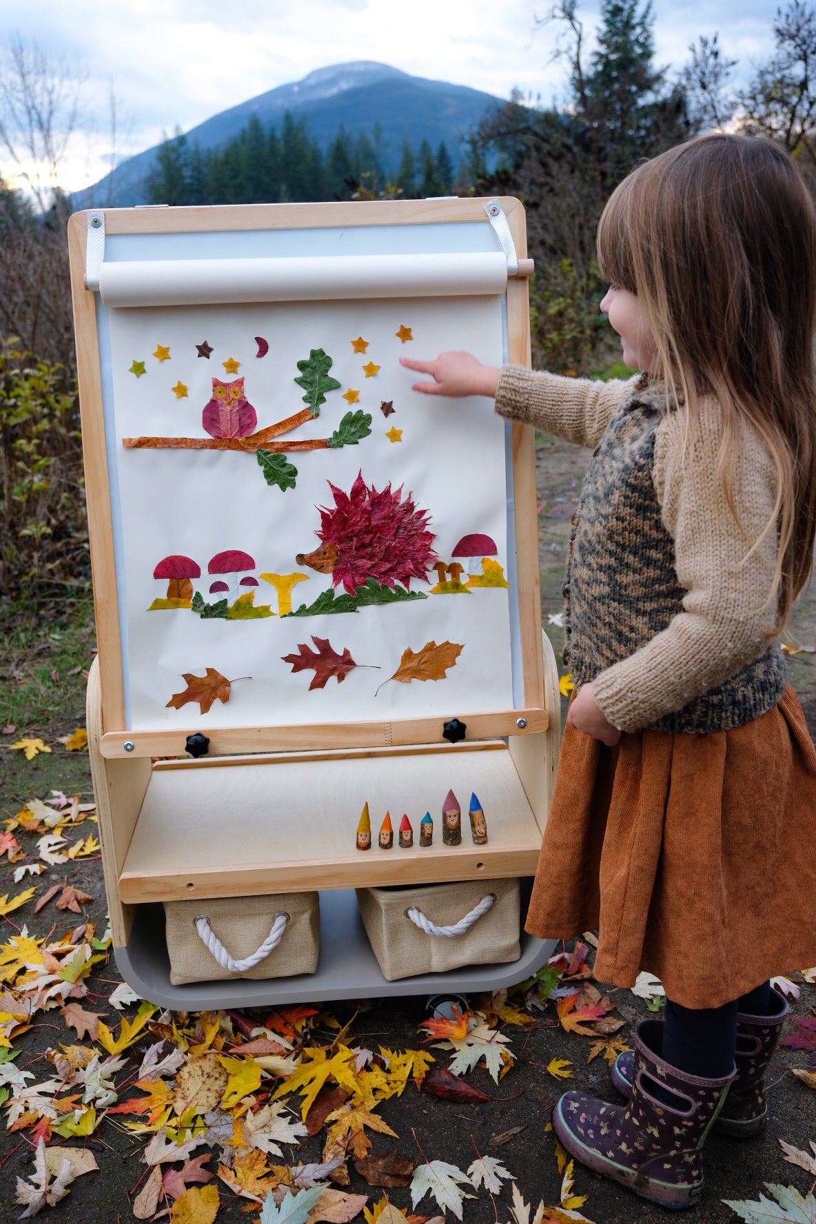 3-in-1 Kids Art Easel with Magnetic Chalkboard Whiteboard & Storage, Adjustable Height