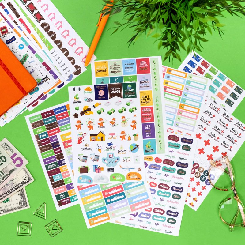 Budget Planner Sticker Set - 1030+ Financial Stickers for Monthly and Weekly Budgeting
