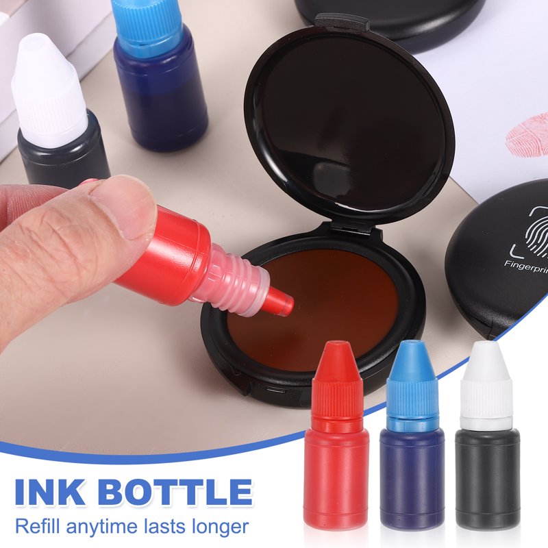 Fingerprint Ink Pad with Water-Based Blue Ink - Quick-Drying Office Stamp Pad