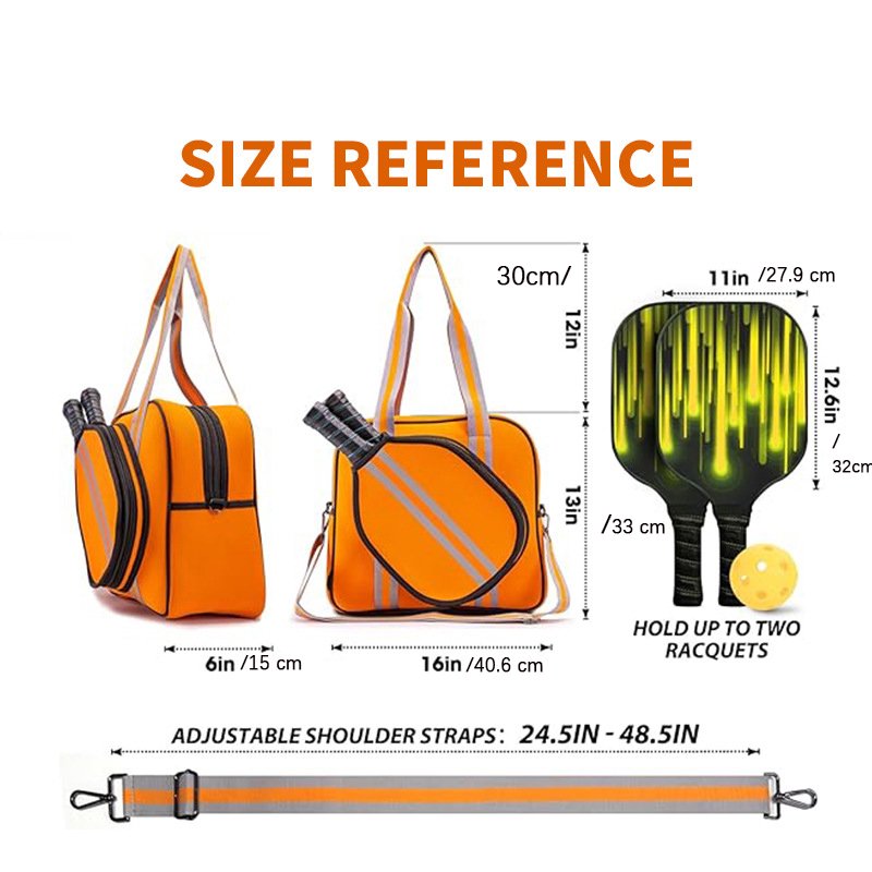 Large-Capacity Waterproof Pickleball Bag for Men & Women - Black, Paddle & Racket Compartment