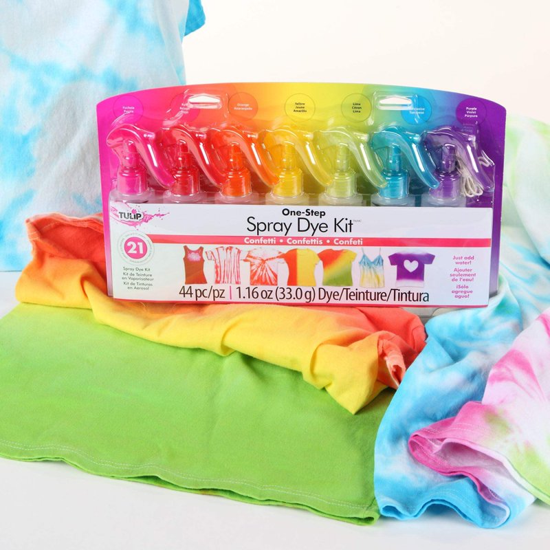 Vibrant Tie-Dye Spray Kit with 7 Colors for Fabric Crafts - All Ages