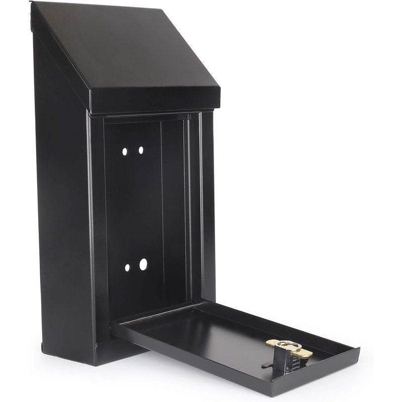 Secure Locking Donation Box with Metal Top Slot - 10x6x2.5 Inches