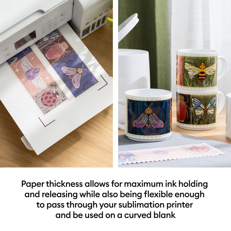 Sublimation Printer Paper 8.5 x 11 Inch - Vivid Full-Color Transfers, Multiple Count Options
