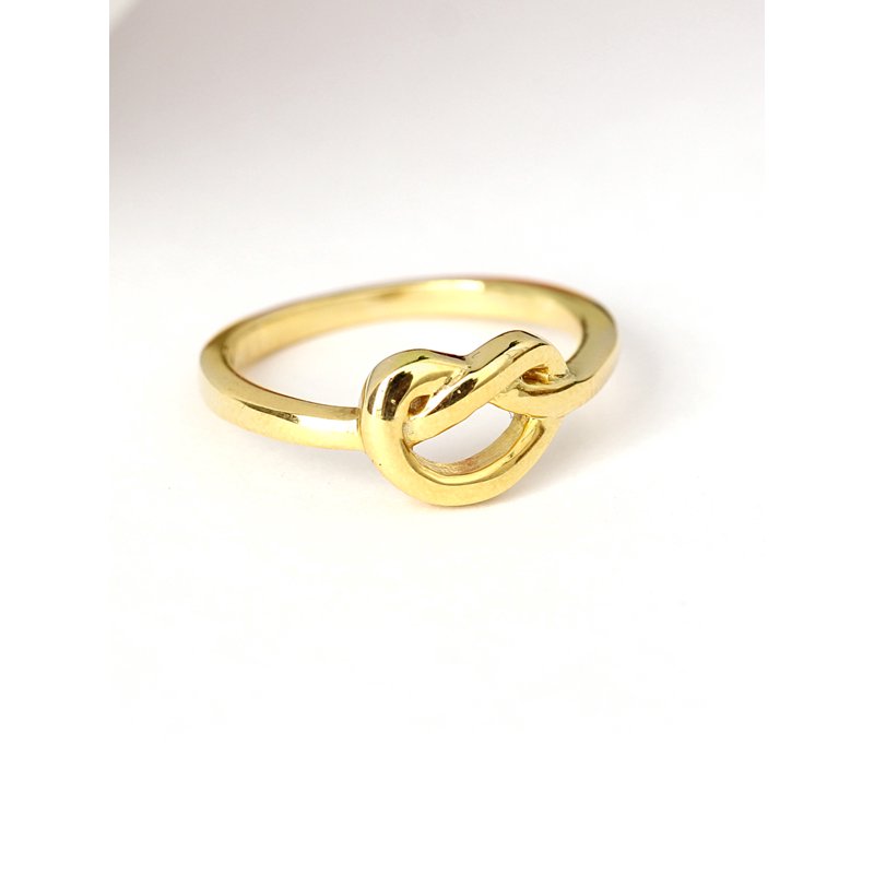 Gold Over Silver Love Knot Ring for Women – Dainty Celtic Symbol Jewelry