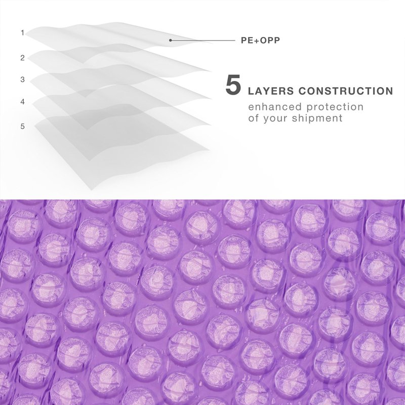 ProLine Purple Poly Bubble Mailers Envelopes 4x8 Inches - 25 Pack