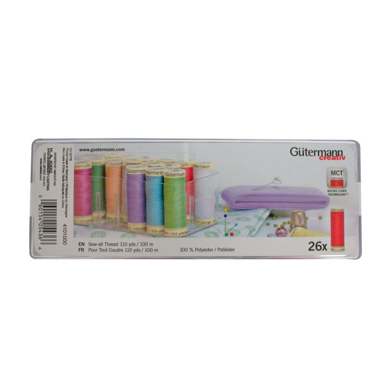 Multicolor Polyester Sewing Thread 26 Spools, 110 Yards Each - General Purpose