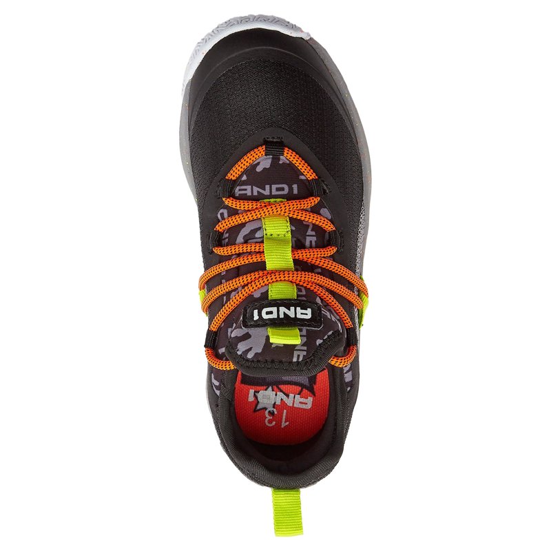 Kids Athletic Low-Top Sneakers - Sizes 12-6, Orange & Black