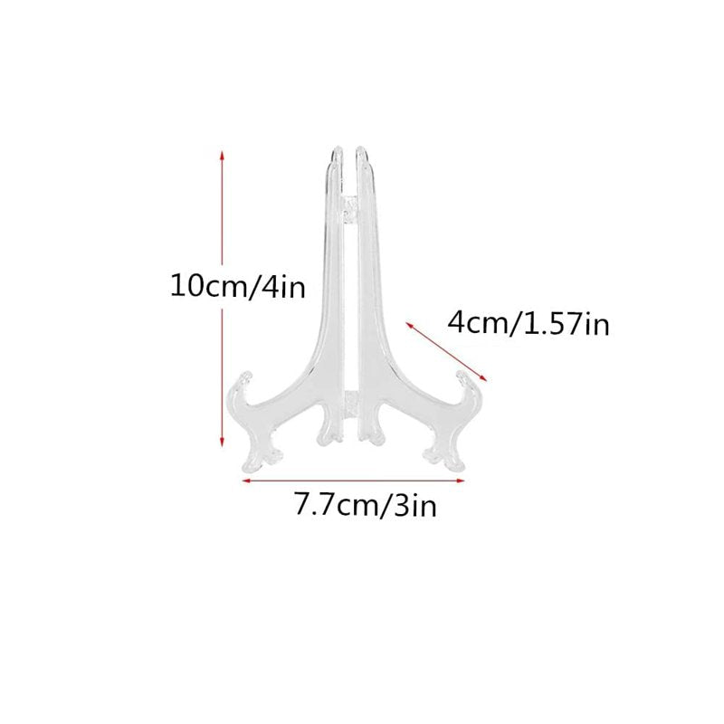 15-Pack 4-Inch Clear Acrylic Mini Easel Stands for Displaying Photos Collectibles & More