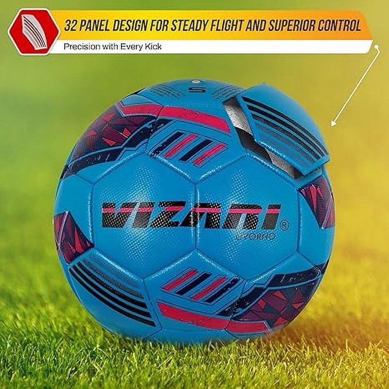 Vizari Livorno Soccer Ball - Sizes 3 4 5, Sky Blue - Durable TPU, 3-Color Pack