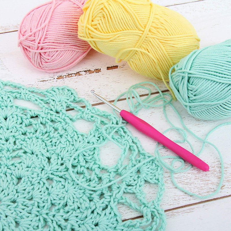 Cotton Crochet Yarn Skeins - 50g Worsted Weight for Knitting & Crocheting, 30 Colors