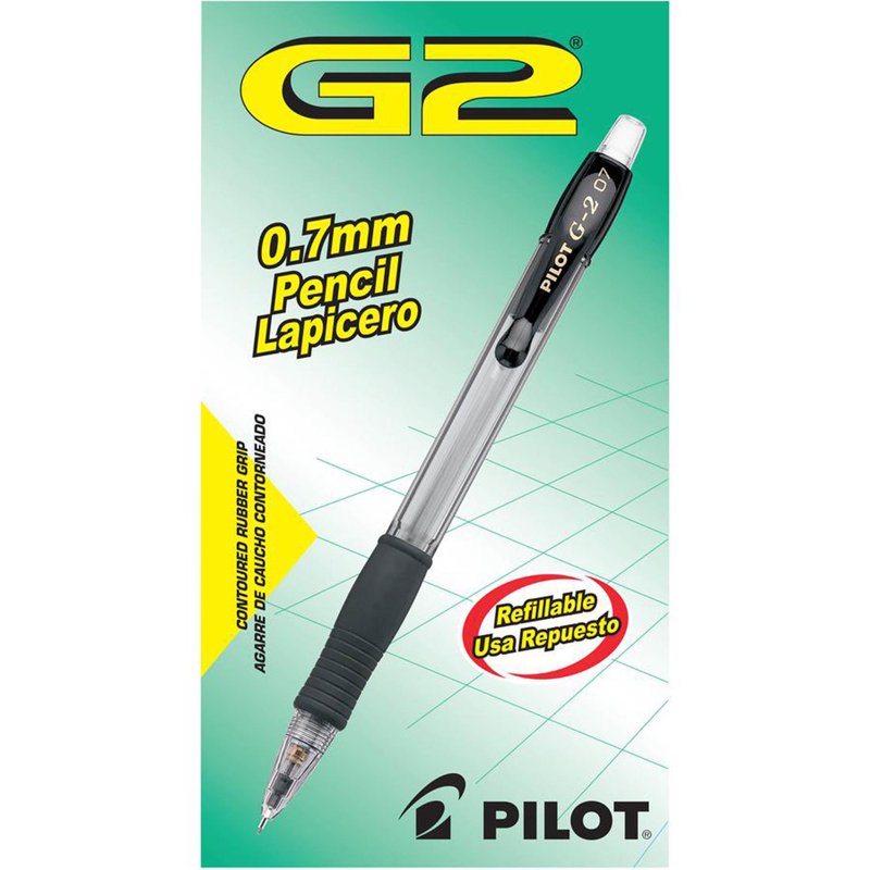 Mechanical Pencils 0.7mm HB Lead - Black Barrel, 12 Pack