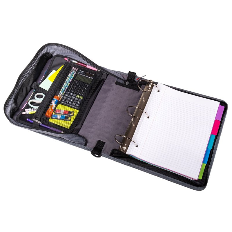 Zip Tab Binder with Expanding File Folder & 3-Inch O-Ring - Durable Letter Size Organizer