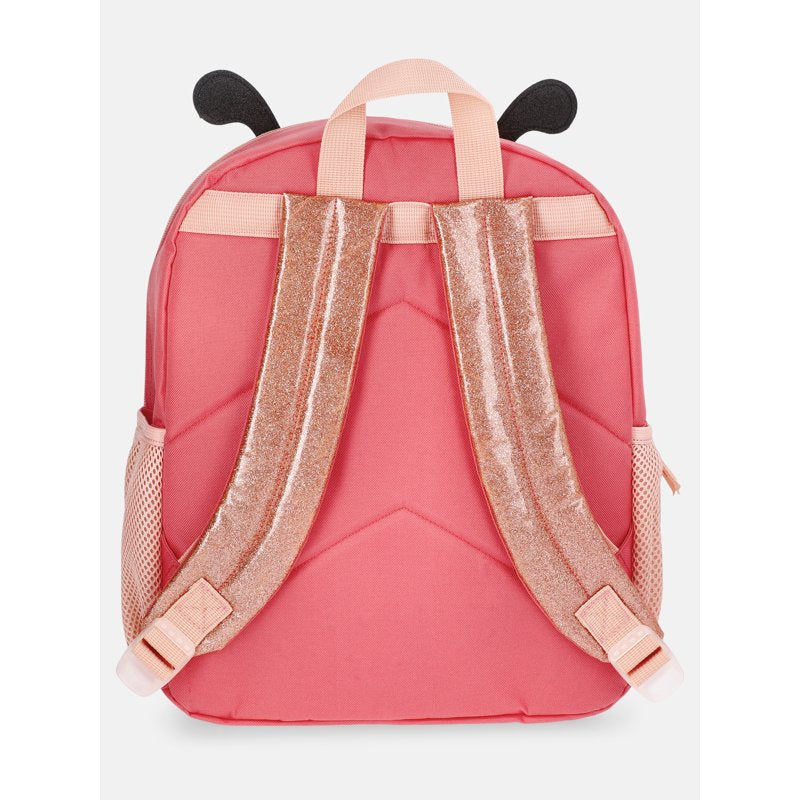 Toddler Ladybug Backpack with Glitter and Pockets - 13.5 Inch
