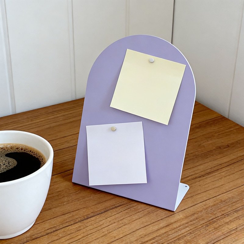 Metal Magnetic Message Board - Reusable Iron Memo Display, Purple