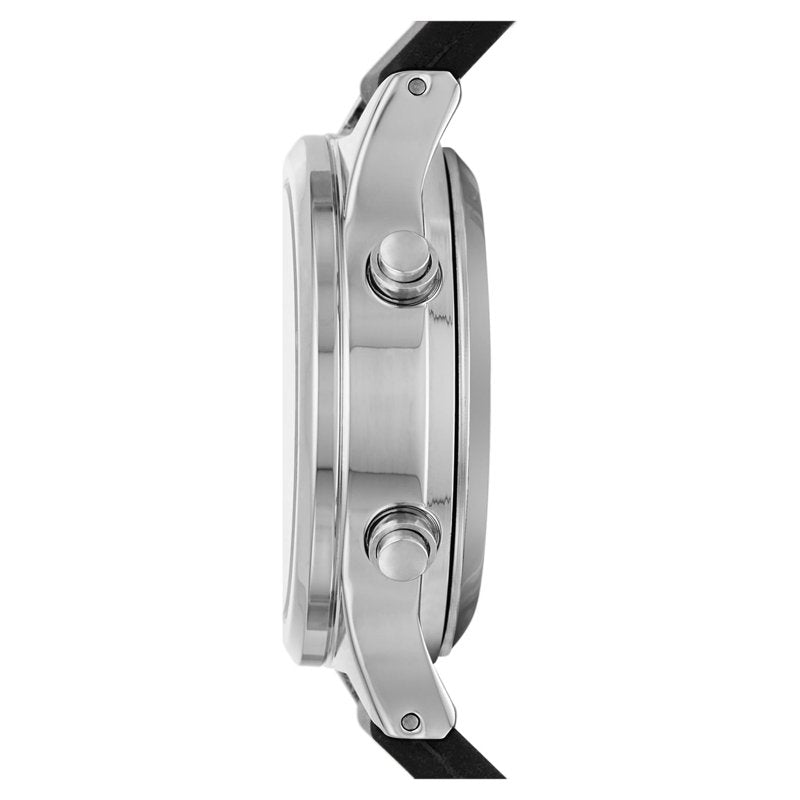Women's Digital Watch with Silicone Strap - Silver Tone, LCD Display