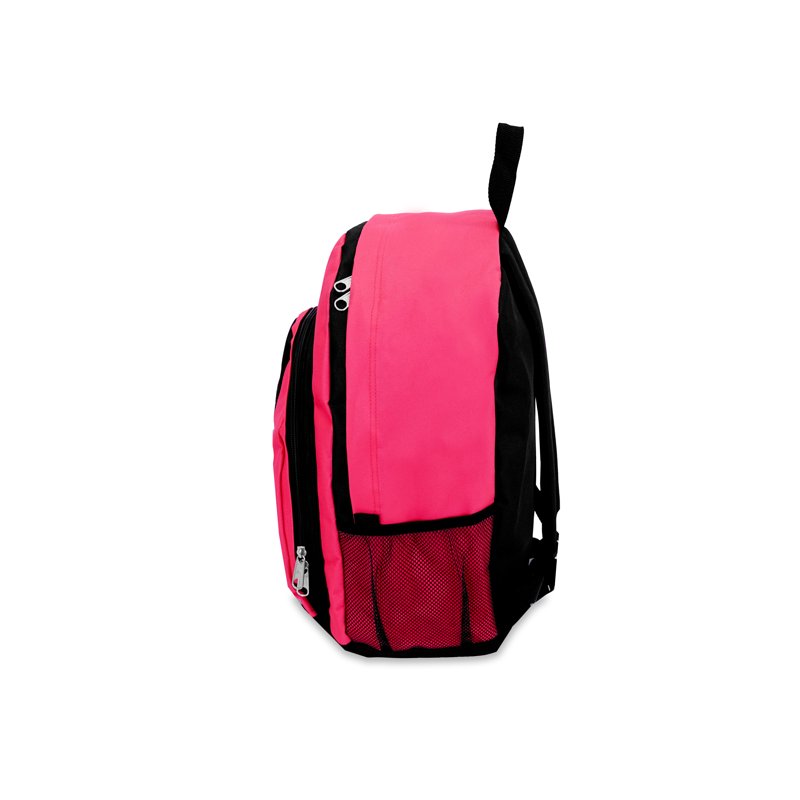 Unisex 17-Inch Color Block Backpack with Multiple Pockets - All Colors