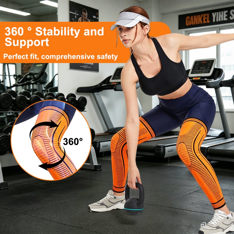 Full Leg Compression Sleeves for Men & Women - Knee Support for Running, Basketball, Cycling