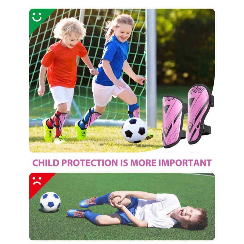 XXS Pink Kids Soccer Shin Guards - Airsfish Youth Protective Gear 2-18