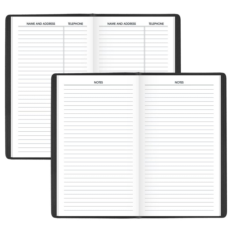 Two-Year Monthly Pocket Planner 2027-2028 Black Faux Leather 3x6