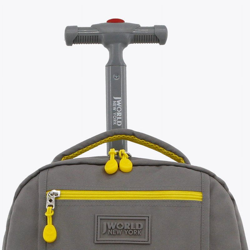 18-Inch Rolling Backpack for School & Travel - Grey